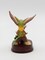 Ceramic Hummingbird with Cherry Blossom Flower on Wood Base Figurine, Home Décor, Gift for Her, Mom, Birdwatcher Gift, Vintage Decor